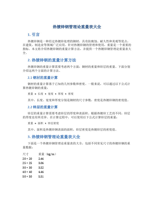 鍍鋅鋼管的重量計算(圖3)