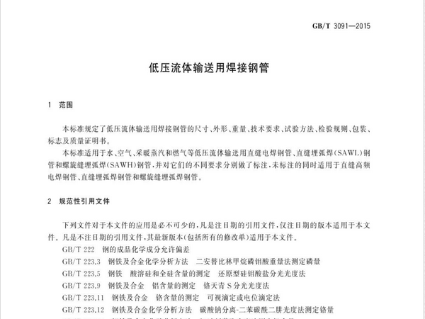gbt3091-2015焊接鋼管標(biāo)準(zhǔn)解讀(圖1)